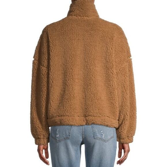 JUNIORS XS 1 Women New No Boundaries Light Plush Sherpa Zip Front Jacket - Picture 3 of 3